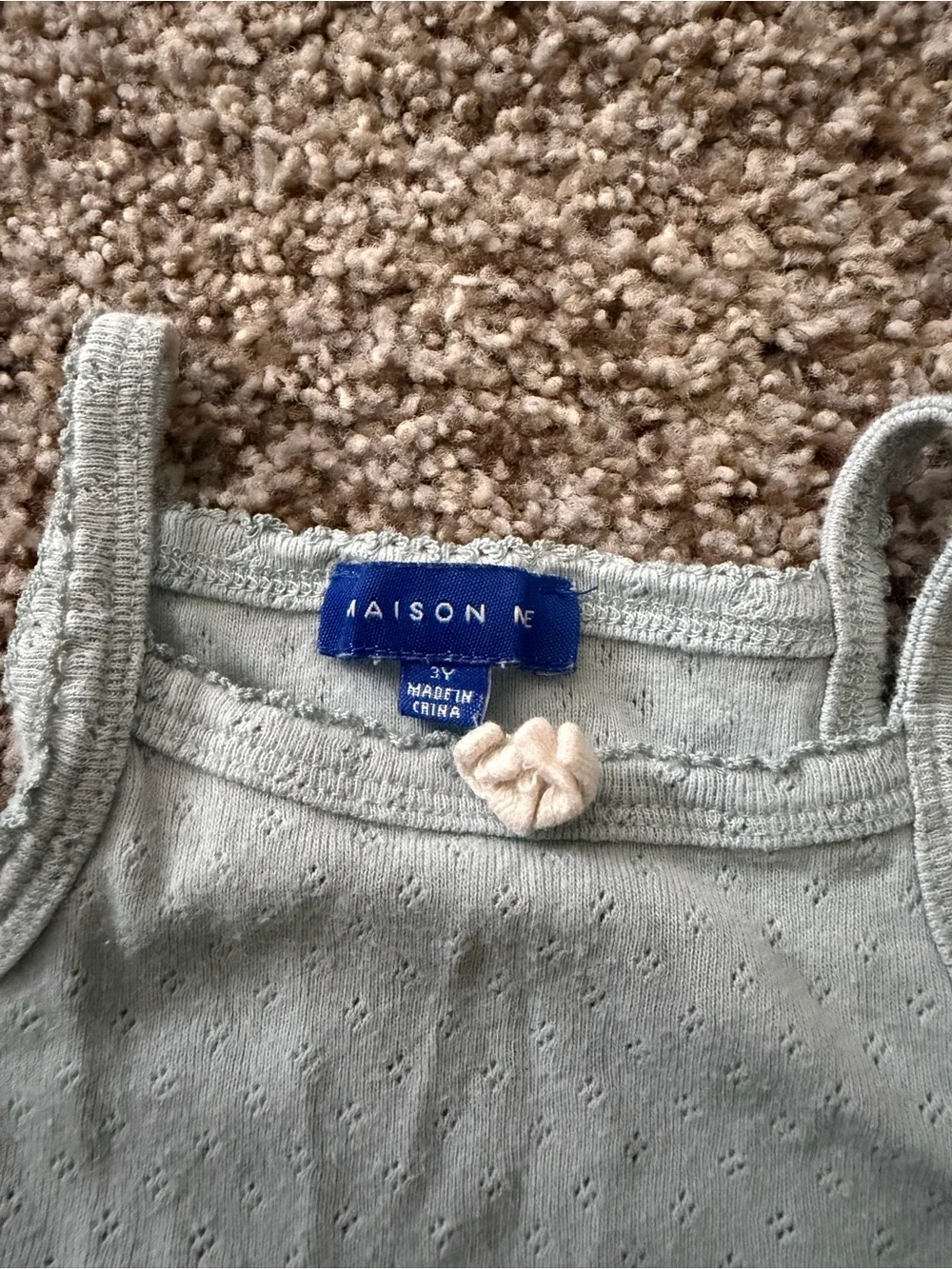 Madison Kids Light Sage Eyelet Tank Top